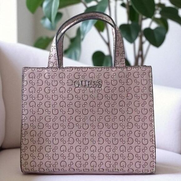 GUESS 90s Monogram Mini Tote Dusty Pink NWOT Vintage - Picture 1 of 12